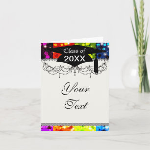 faux rainbow gnistra glitter studenten kort