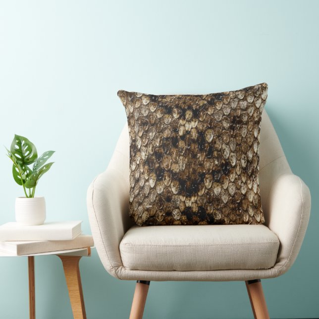 Faux Rattlesnake Snakeskin Kudde (Stol)