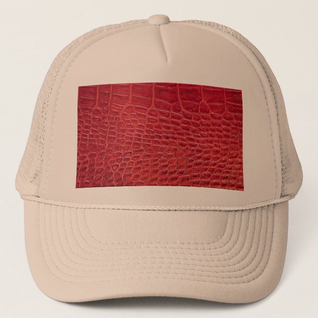 Faux red alligator, läder keps (Framsida)
