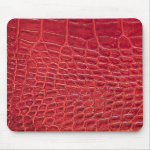 Faux red alligator, läder musmatta