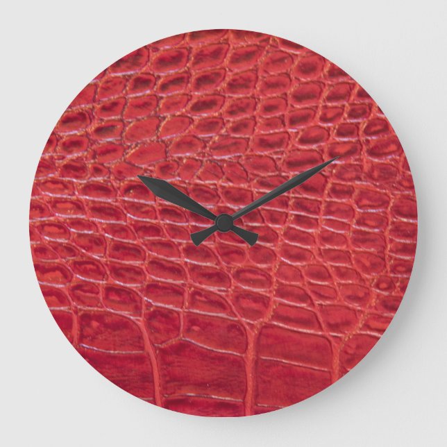 Faux red alligator, läder stor klocka (Framsida)