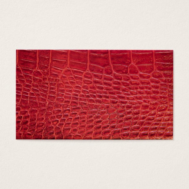 Faux red alligator, läder visitkort (Framsidan)