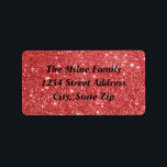 Faux Red Glitter - Adressetiketter<br><div class="desc">Red Glitter Adressetiketter</div>