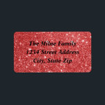 Faux Red Glitter - Adressetiketter<br><div class="desc">Red Glitter Adressetiketter</div>