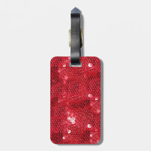Faux Red Sequin Mönster Image Bagagebricka