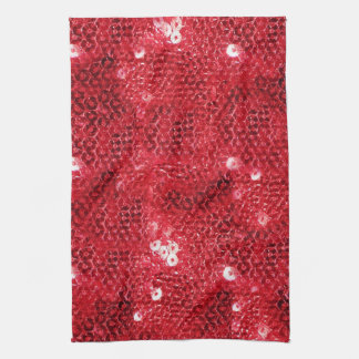 Faux Red Sequin Mönster Image Kökshandduk