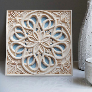 Faux Relief Blommigt Moroccan Tile Home Decor-deko Kakelplatta