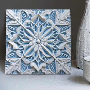 Faux Relief Blommigt Moroccan Tile Home Decor-deko Kakelplatta