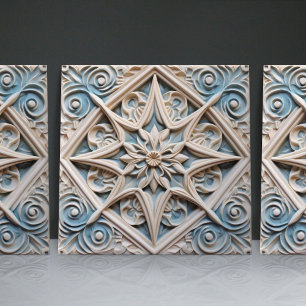 Faux Relief Blommigt Moroccan Tile Home Decor-deko Kakelplatta