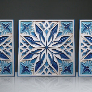 Faux Relief Blommigt Moroccan Tile Home Decor-deko Kakelplatta