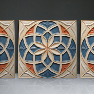 Faux Relief Blommigt Moroccan Tile Home Decor-deko Kakelplatta