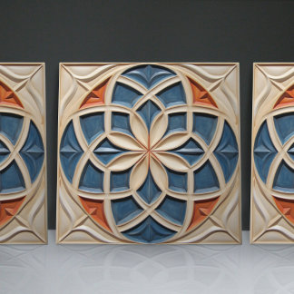Faux Relief Blommigt Moroccan Tile Home Decor-deko Kakelplatta