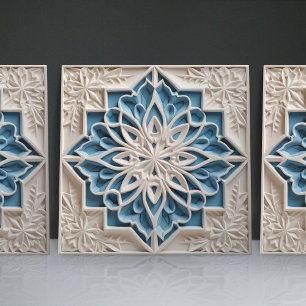 Faux Relief Blommigt Moroccan Tile Home Decor-deko Kakelplatta