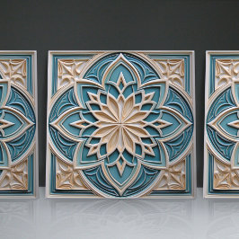 Faux Relief Blommigt Moroccan Tile Home Decor-deko Kakelplatta