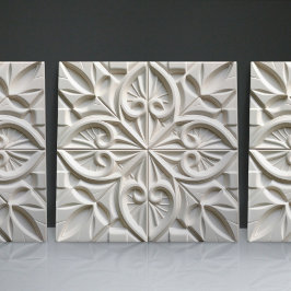 Faux Relief Blommigt Moroccan Tile Home Decor-deko Kakelplatta