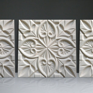 Faux Relief Blommigt Moroccan Tile Home Decor-deko Kakelplatta