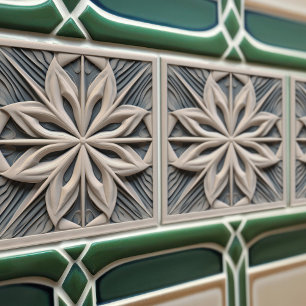 Faux Relief Blommigt Moroccan Tile Home Decor-deko Kakelplatta