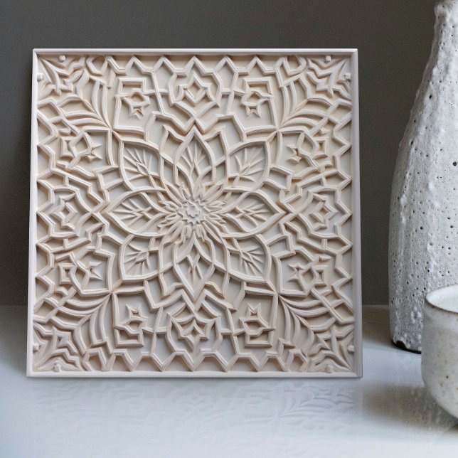 Faux Relief Blommigt Moroccan Tile Home Decor-deko Kakelplatta (Skapare uppladdad)