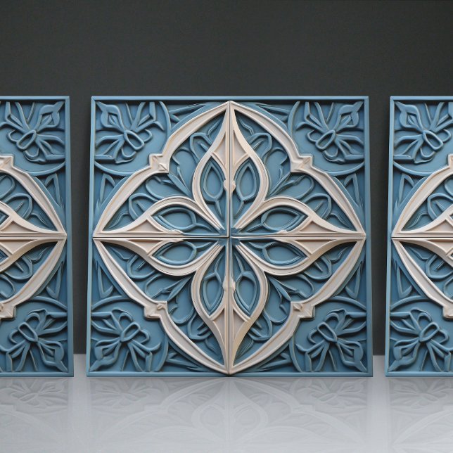 Faux Relief Blommigt Moroccan Tile Home Decor-deko Kakelplatta (Skapare uppladdad)