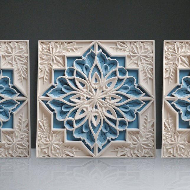Faux Relief Blommigt Moroccan Tile Home Decor-deko Kakelplatta (Skapare uppladdad)