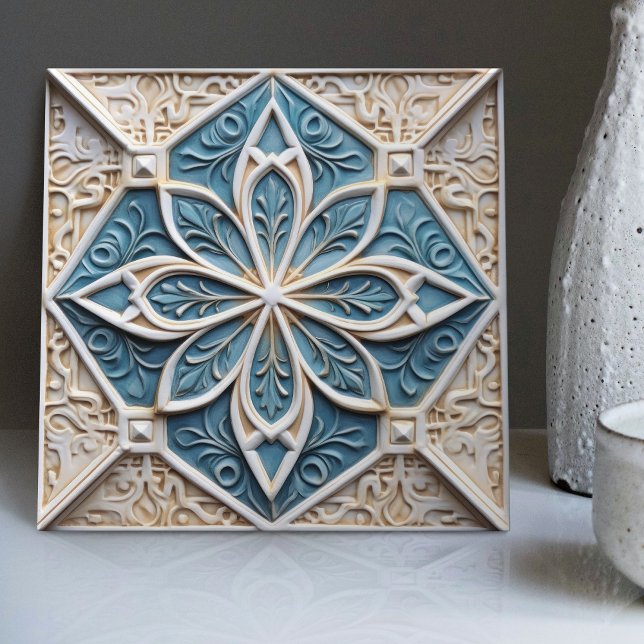 Faux Relief Blommigt Moroccan Tile Home Decor-deko Kakelplatta (Skapare uppladdad)