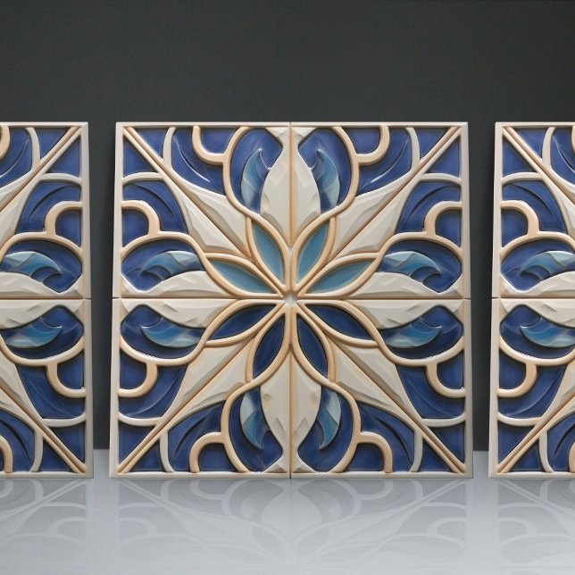 Faux Relief Blommigt Moroccan Tile Home Decor-deko Kakelplatta (Skapare uppladdad)