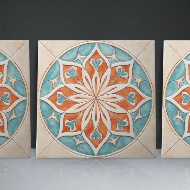 Faux Relief Blommigt Moroccan Tile Home Decor-deko Kakelplatta (Skapare uppladdad)