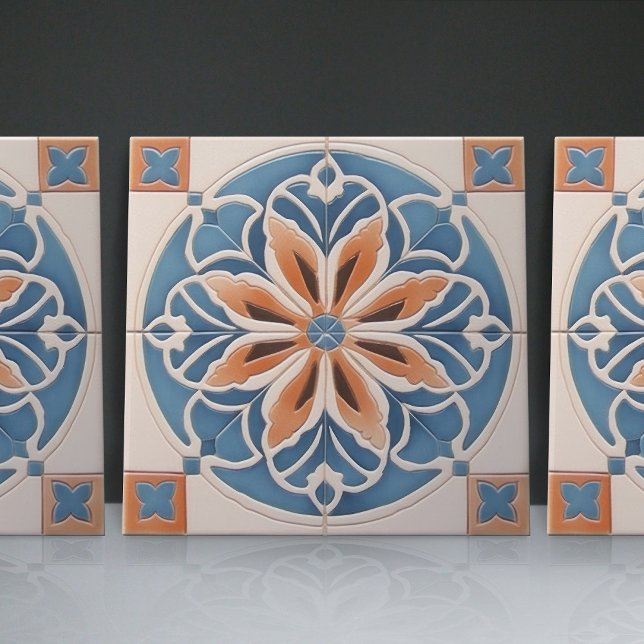 Faux Relief Blommigt Moroccan Tile Home Decor-deko Kakelplatta (Skapare uppladdad)