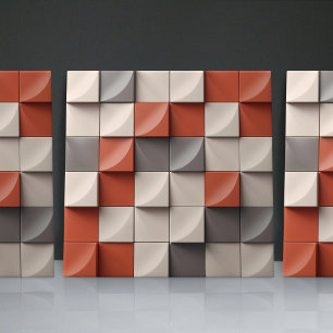 Faux Relief Glazed Minimalist Illusion Home Decor Kakelplatta