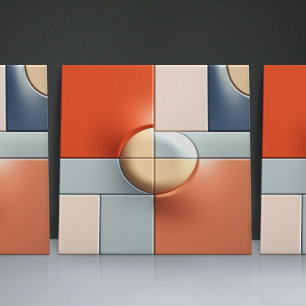 Faux Relief Glazed Minimalist Illusion Home Decor Kakelplatta