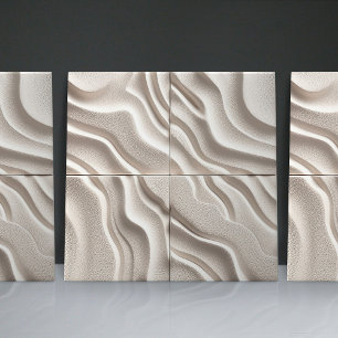 Faux Relief Glazed White Minimalist Home Decor Kakelplatta