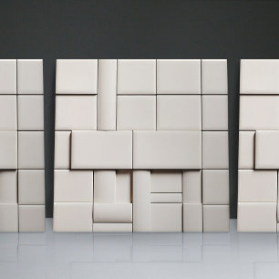 Faux Relief Glazed White Minimalist Home Decor Kakelplatta