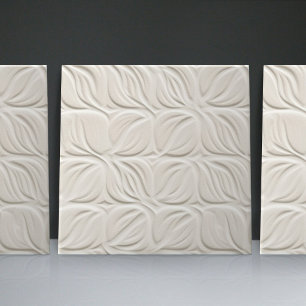 Faux Relief Glazed White Minimalist Home Decor Kakelplatta