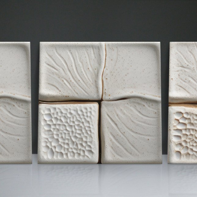 Faux Relief Glazed White Minimalist Home Decor Kakelplatta (Skapare uppladdad)