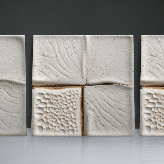 Faux Relief Glazed White Minimalist Home Decor Kakelplatta (Skapare uppladdad)