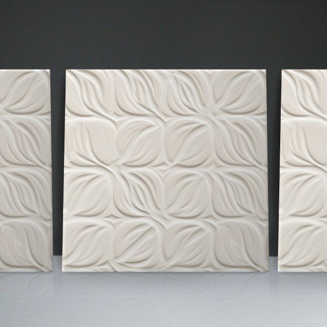 Faux Relief Glazed White Minimalist Home Decor Kakelplatta (Skapare uppladdad)