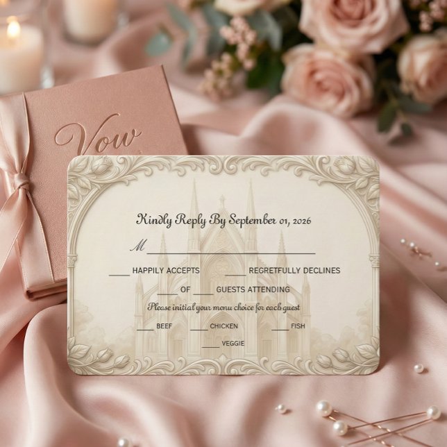 Faux Relief Stone Cathedral Sketch Formal OSA Kort (Skapare uppladdad)