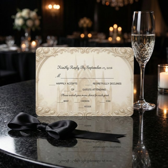 Faux Relief Stone Cathedral Sketch Formal OSA Kort (Skapare uppladdad)