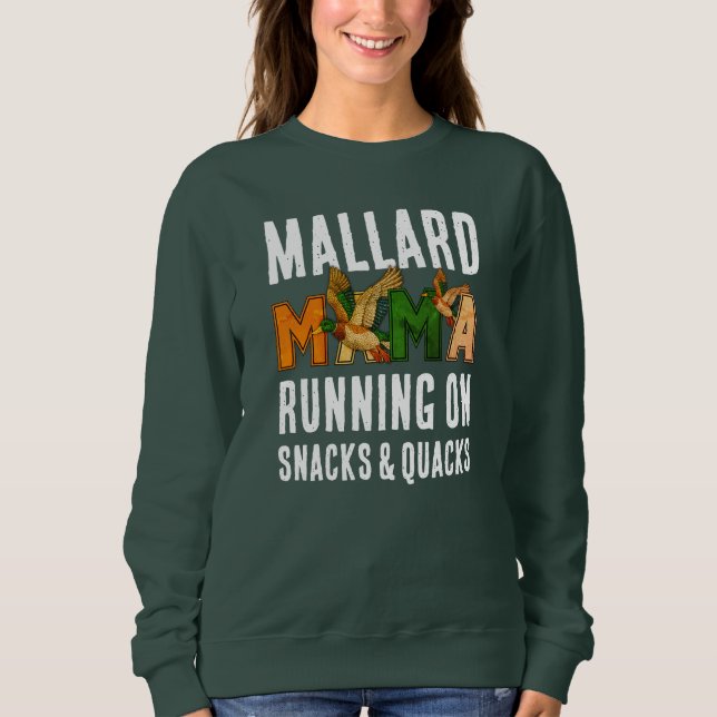 Faux Rhinestone MALLARD MAMA T Shirt (Framsida)