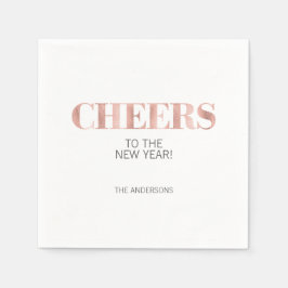 Faux Ro Gold Foil Cheers nyårsjubileum Pappersserv Pappersservett