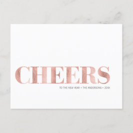 Faux Ro Gold Foil Cheers nyårskort Helg Vykort