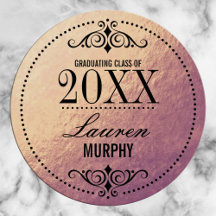 Faux Ro Gold Foil Elegant Studenten Sticker