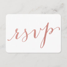 Faux Ro Gold Foil Glamor | Bröllop OSA-kort