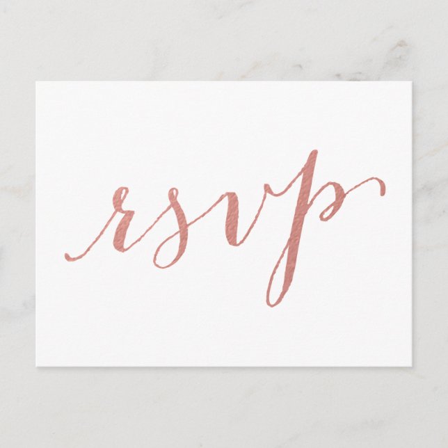 Faux Ro Gold Foil Glamor | Bröllop OSA vykort (Framsida)