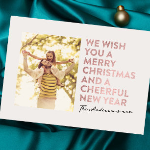 FAUX RO GOLD FOIL GOD JUL OCH NEW ÅR JULKORT