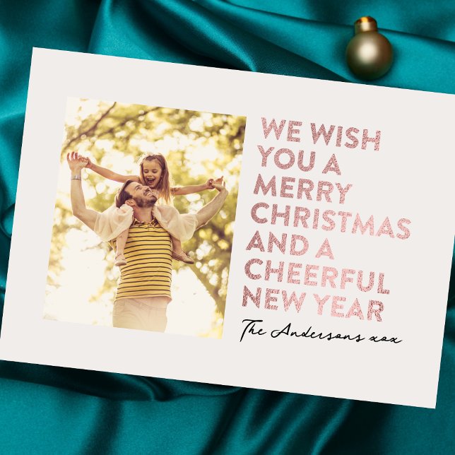 FAUX RO GOLD FOIL GOD JUL OCH NEW ÅR JULKORT (Skapare uppladdad)