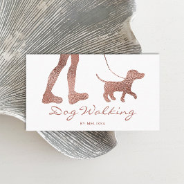 Faux Ro Gold Foil See Dog Walker & Hund Visitkort