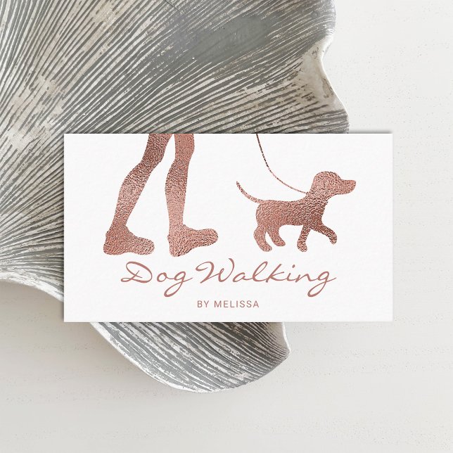 Faux Ro Gold Foil See Dog Walker & Hund Visitkort (Skapare uppladdad)