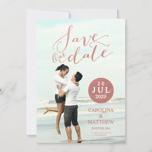Faux Ro Gold Foil | Spara datumkortet i fotot Datumet (Framsida)