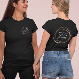 Faux Ro Guld Abstrakt Logotyp T Shirt